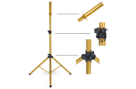Stagecaptain DBS-1715 BullsEye Pro Dartscheibe + Ständer Set Gold image 12