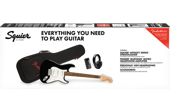 Squier Affinity Series Stratocaster Mustang Micro Pack Black image 12