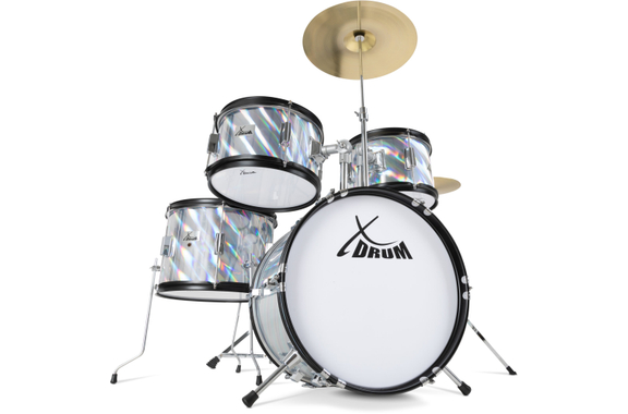 XDrum Junior Pro Kinder Schlagzeug Laser Silver inkl. Schule image 12