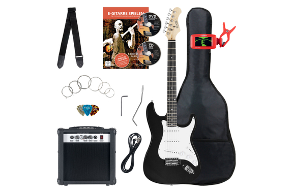 Rocktile Banger's Pack E-Gitaar Set Zwart incl. Versterker, Tas, Stemapparaat, Kabel, Riem, Snaren en School incl. CD/DVD image 12