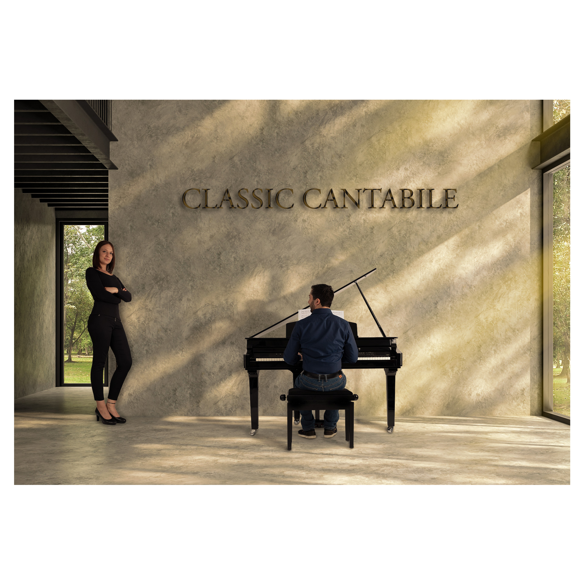 Lampe De Piano Classic Cantabile SM Easy - 18 LEDs Blanc Chaud, Col De Cygne Flexible 40cm, Variateur Tactile Dimmable - Pour éclairer Partitions, Bureau Ou Table De Chevet