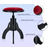 Classic Cantabile Pianohocker Velours Schwarz matt/Rot thumbnail 2