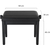 Classic Cantabile Banquette De Piano Modèle A Noir Mat Velours Noir thumbnail 2
