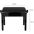 Classic Cantabile Banquette De Piano Modèle A Noir Brillant Velours Noir thumbnail 2