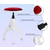 Classic Cantabile Pianohocker Velours Weiß matt/Rot thumbnail 2