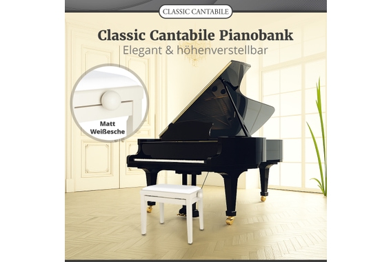 Classic Cantabile Pianobank Weißesche Matt  - Retoure (Zustand: sehr gut) image 2