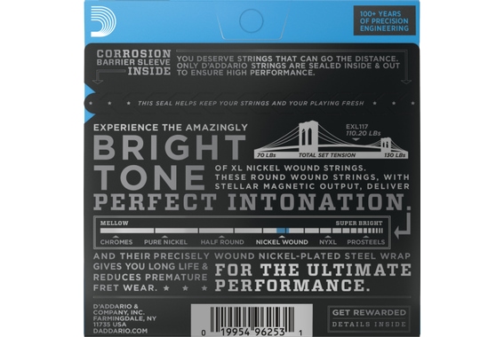 D'Addario EXL117 Medium Top/Extra Heavy Bottom 3x Set image 2