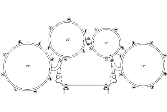 Tama R8023TK-SGW Starlight Marching Quad Tenor Drums Sugar White image 2
