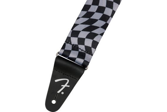 Fender Wavy Checkerboard Polyester Strap 2" Grijs image 2