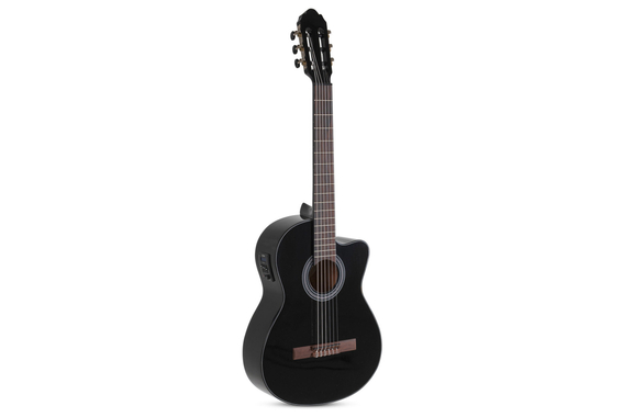 GEWA Student Elektro 4/4 Konzertgitarre Schwarz image 2