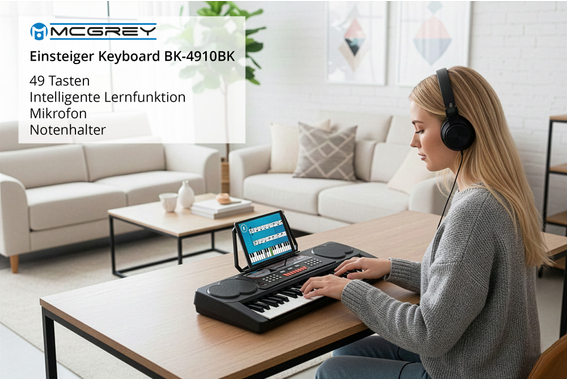 McGrey BK-4910BK Keyboard mit 49 Tasten und Notenhalter  - Retoure (Zustand: sehr gut) image 2