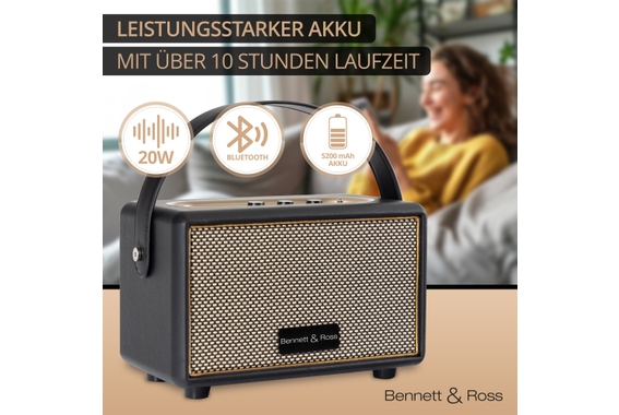 Bennett & Ross BB-820BK Blackmore Junior Bluetooth Akku Lautsprecher Schwarz  - Retoure (Zustand: sehr gut) image 2