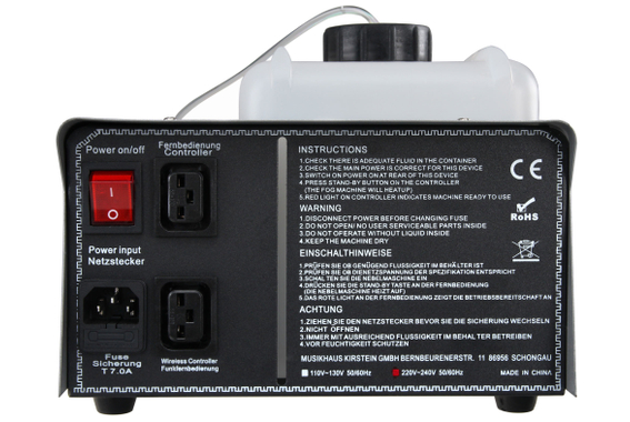 Showlite SN-1200 Nebelmaschine 1200W inkl. Fernbedienung  - Retoure (Zustand: sehr gut) image 2