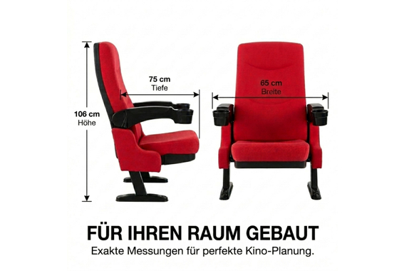 Stagecaptain CS-600R Movieking Kinosessel, rot  - Retoure (Zustand: sehr gut) image 2