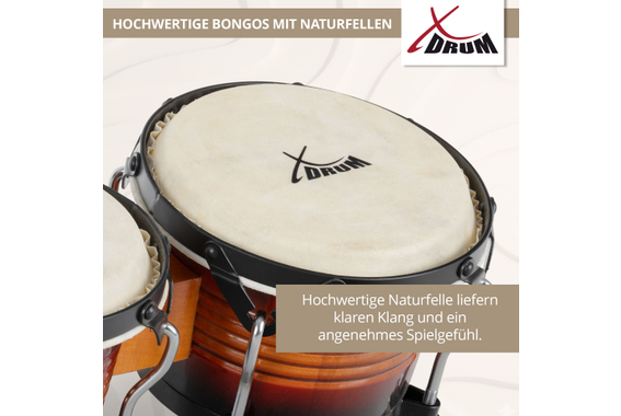 XDrum Bongos Pro Vintage Sunburst Set incl. Bongotas image 2