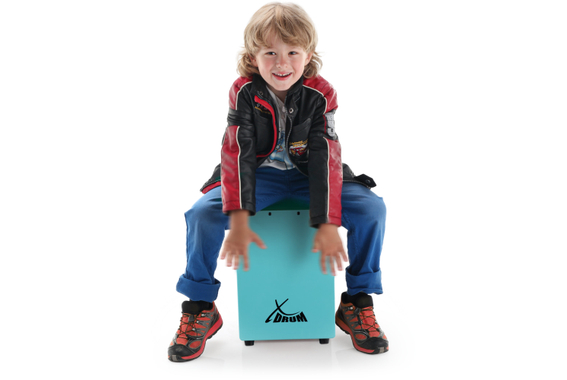 XDrum KC-37B Cajon per Bambini Blu Set con Scuola image 2