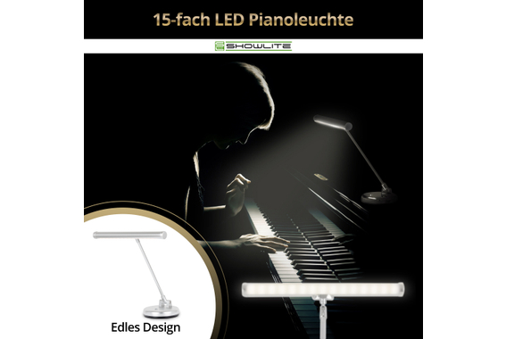 Showlite KW LED Pianoleuchte Silber matt  - Retoure (Zustand: sehr gut) image 2