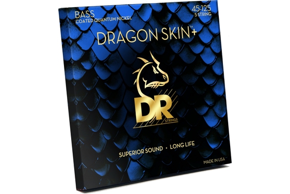 DR Strings Dragon Skin+ Bass Quantum Nickel DBQ5-45 Medium 45-125 image 2