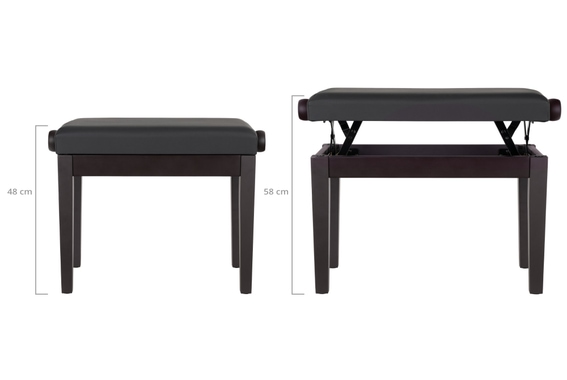 Classic Cantabile Pianobank Modell P Rosenholz Matt image 2