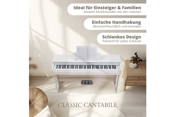 Classic Cantabile DP-220 WM E-Piano Weiß matt  - Retoure (Zustand: sehr gut) image 2