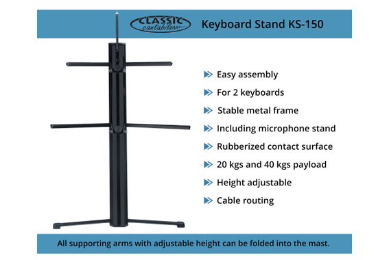 Classic Cantabile Keyboardständer KS-150 Schwarz  - Retoure (Zustand: gut) image 2