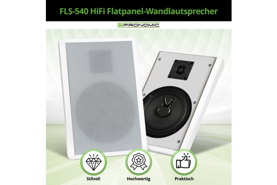 Pronomic FLS-540 WH Paar Flatpanel Wandlautsprecher Box weiß  - Retoure (Zustand: gut) image 2