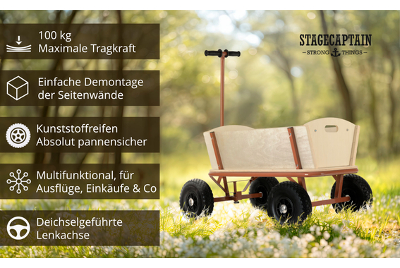 Stagecaptain BW-1812D BN Bollycart Holz-Bollerwagen braun  - Retoure (Zustand: gut) image 2