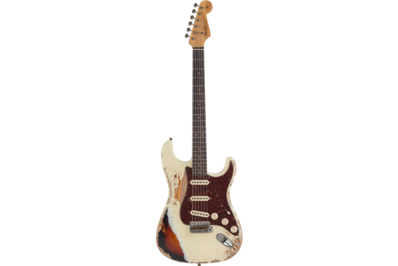 Fender Custom Shop 1963 Super Heavy Relic Stratocaster Super Faded Aged Vintage White over 3-Tone-Sunburst image 2