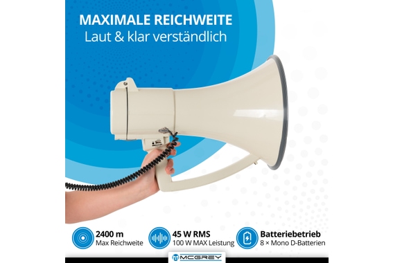 McGrey MP-2000HRS MkII Megaphon  - Retoure (Zustand: sehr gut) image 2