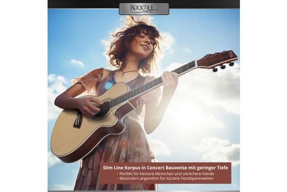 Rocktile WSC-50C-NT Slim Line Guitare Folk Natural image 2