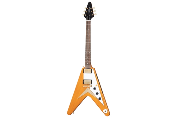 Epiphone 1958 Korina Flying V (White Pickguard) Aged Natural image 2