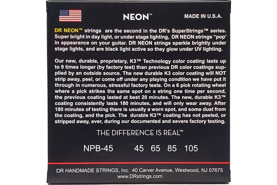 DR Strings Hi-Def Neon Pink Bass NPB-45 Medium 45-105 image 2
