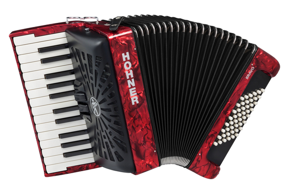 Hohner Bravo II 48 SilentKey Rood Set image 2