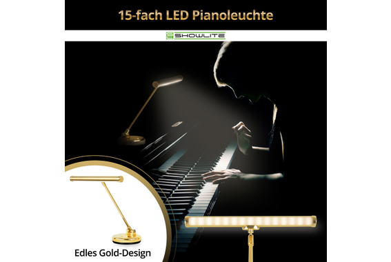 Showlite KW LED Pianoleuchte Gold Hochglanz  - Retoure (Zustand: sehr gut) image 2