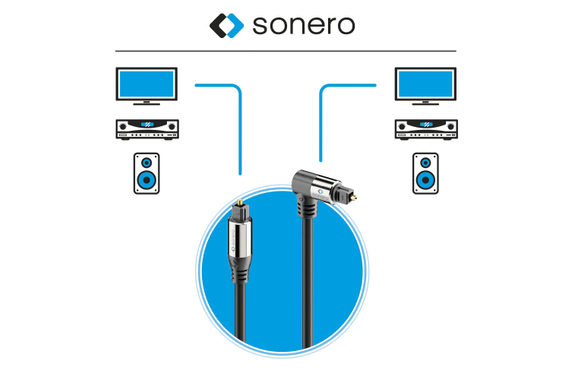Sonero Optische S/PDIF Toslink Kabel 1x90° Stekker 1,50m image 2