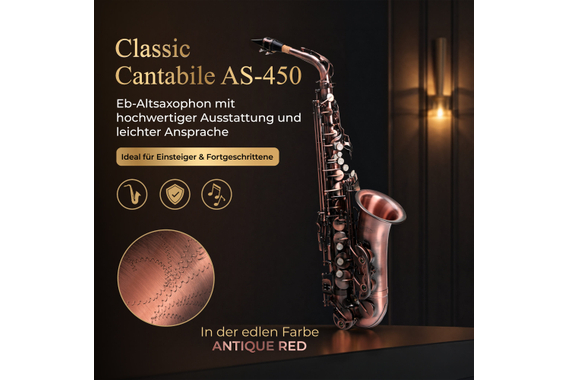 Classic Cantabile AS-450 Antique Red Altsaxophon  - Retoure (Zustand: sehr gut) image 2