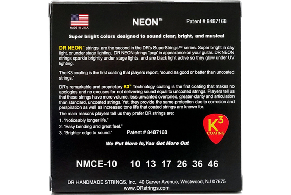 DR Strings Hi-Def Neon Multi-Color Electric NMCE-10 Medium 10-46 image 2