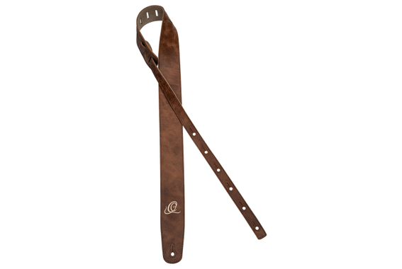 Sangle De Guitare Ortega OSSU-40 En Cuir Velours Cognac image 2