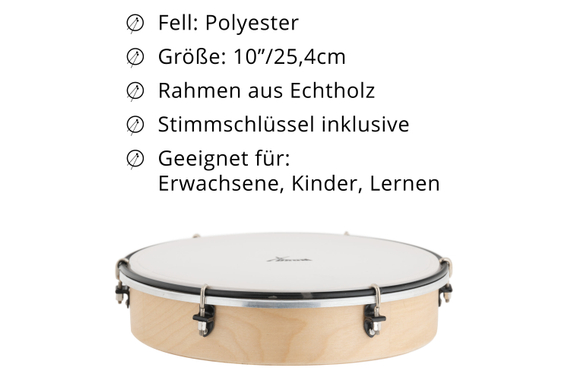 XDrum HTM-12K Tambourin à Main avec Maillets Set de 3 image 2