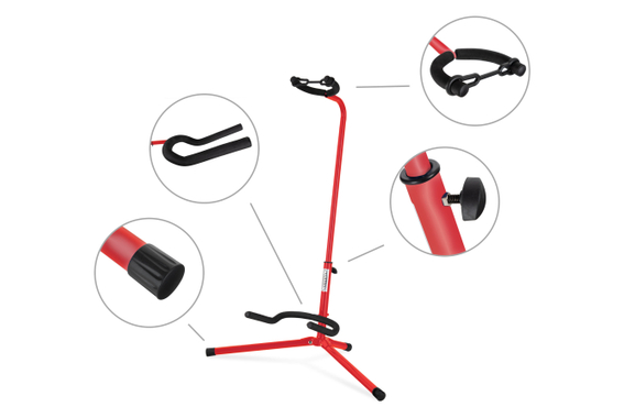 Classic Cantabile GS-30 RD Supporto per Chitarre (leggero) Rosso Set da 5 image 2