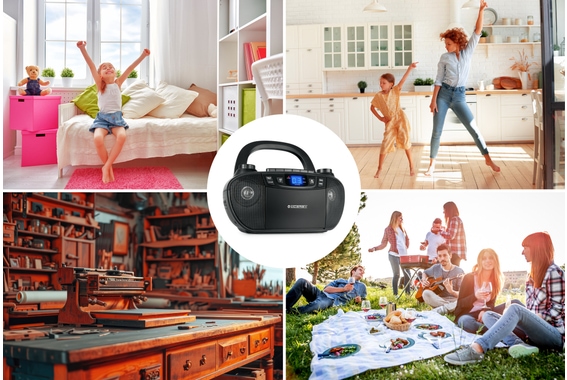 McGrey CDB-1016U BK Boombox Met Cassette, Bluetooth En USB image 2