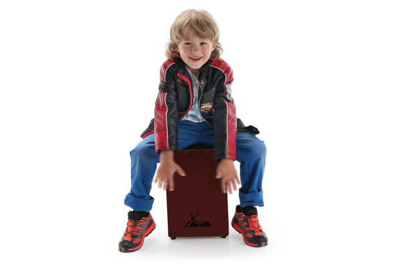 XDrum KC-37WR Cajon per Bambini Rosso Vino Set con Scuola image 2