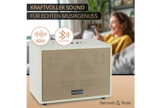 Bennett & Ross BB-880CW Blackmore Giant Bluetooth Lautsprecher Creme-Weiß  - Retoure (Zustand: gut) image 2