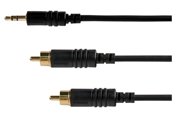 Pronomic Stage J3RC-3m Audiokabel 3,5mm Stereo-Klinke/Cinch 3m schwarz 3x Set image 2