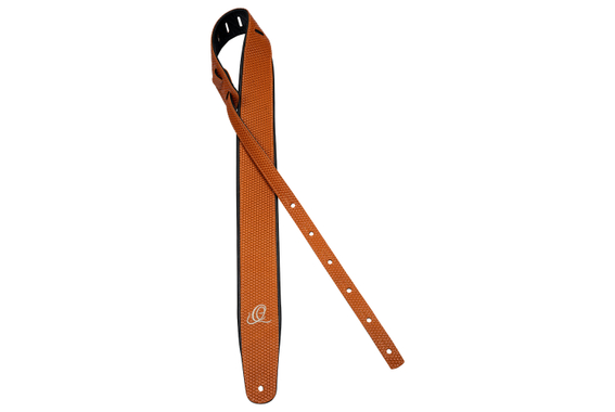 Ortega OSCU-6 Gitarrengurt Echtleder Orange Braid image 2