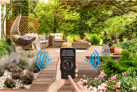McGrey WPL-660GY BT 360° Outdoor-Lautsprecher mit Bluetooth Paar Grau  - Retoure (Zustand: gut) image 2