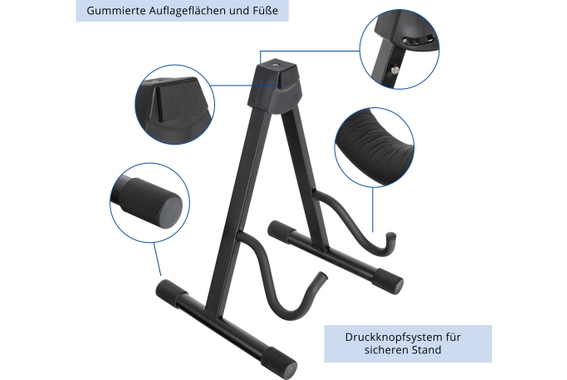 Porte-guitares Classic Cantabile GS-2009E pour E-Guitare, E-Basse Set de 5 image 2