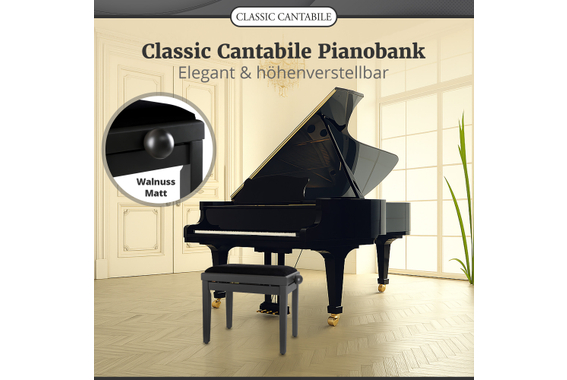 Classic Cantabile Pianobank Dark Walnut Matt  - Retoure (Zustand: sehr gut) image 2