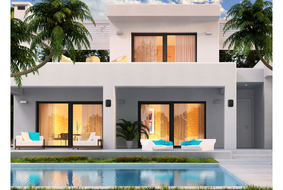 Paire d'enceintes extérieures Pronomic OLS-5 WH blanches 2x 80 watts image 2