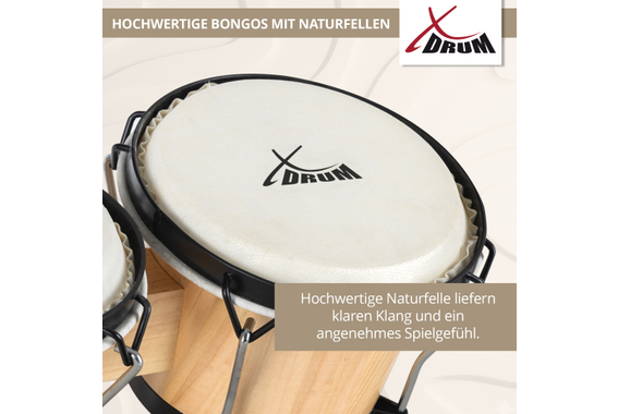 XDrum Bongos Club Natur Set incl. Bongotas image 2